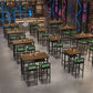 Ensemble de Table de Bar moderne 1/2/5 pièces, Table de comptoir en bois de pin avec tabourets hauts