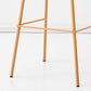 Indoor Glam Armless Low Back Bar Stool Plastic Stool with Steel Legs