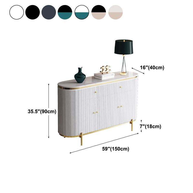 Glam Engineered Wood Sideboard Faux Marble Countertop Credenza with Drawer for Living Room Clearhalo 'buffet_sideboard' 'Buffets & Sideboards' 'furn' 'furn_buffet_sideboard' 'Furniture' 'furniture_buffet_sideboard' 'Kitchen & Dining Furniture' 1200x1200_c8873cec-f2e6-437e-a32b-66c2d220756f