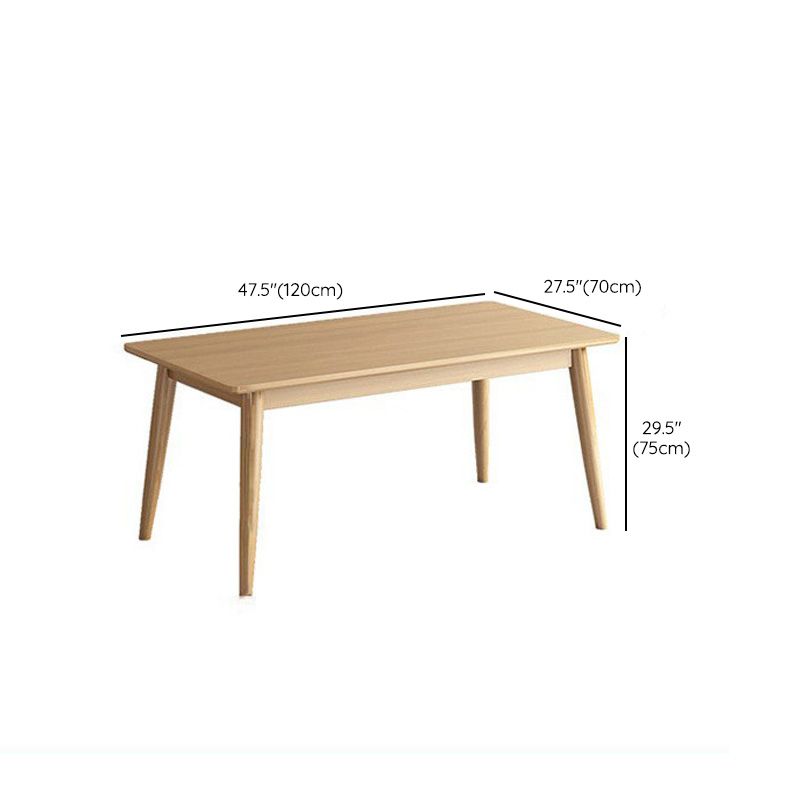 Modern Rubber Wood Dining Table 4 Legs Table for Dining Room