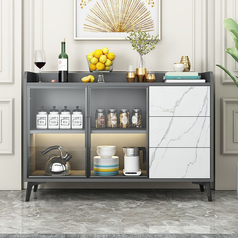 Buffet en bois d'ingénierie Stand de buffet contemporain pour salle à manger