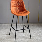 Contemporary Style Bar Stool PU Leather Counter Bar Stool with Metal Legs for Home