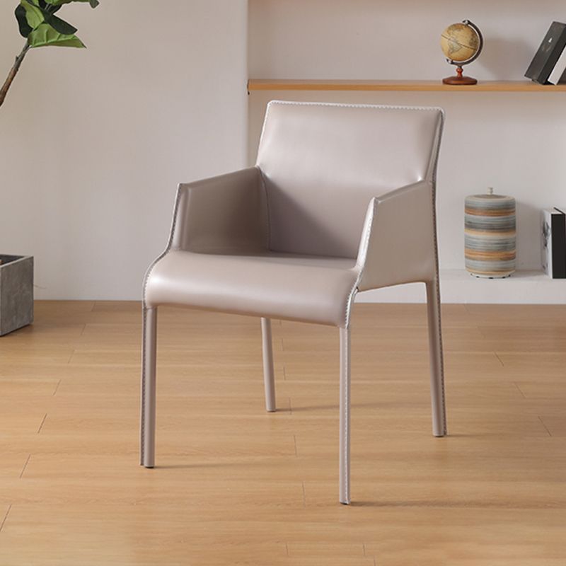 Upholstered Arm Chair Contemporary Faux Leather Dining Arm Chair for Home