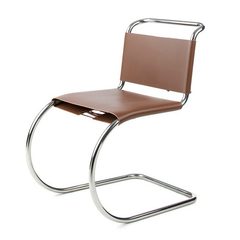 Armless Low Back Desk Chair Modern Faux Leather Home Office Chair