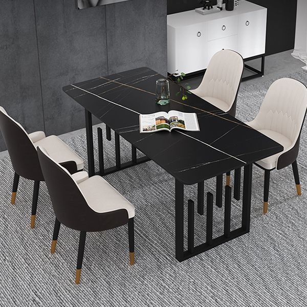 Traditional Luxury Dining Table Metal Double Pedestal Rectangle Counter Dining Table Clearhalo 'Dining Tables & Seating' 'Dining Tables' 'dining_table' 'furn' 'furn_dining_table' 'Furniture' 'furniture_dining_table' 'Kitchen & Dining Furniture' 'kitchen' 'kitchen_dining_table' 1200x1200_c889b58d-3d41-4515-91dc-480997a86f10