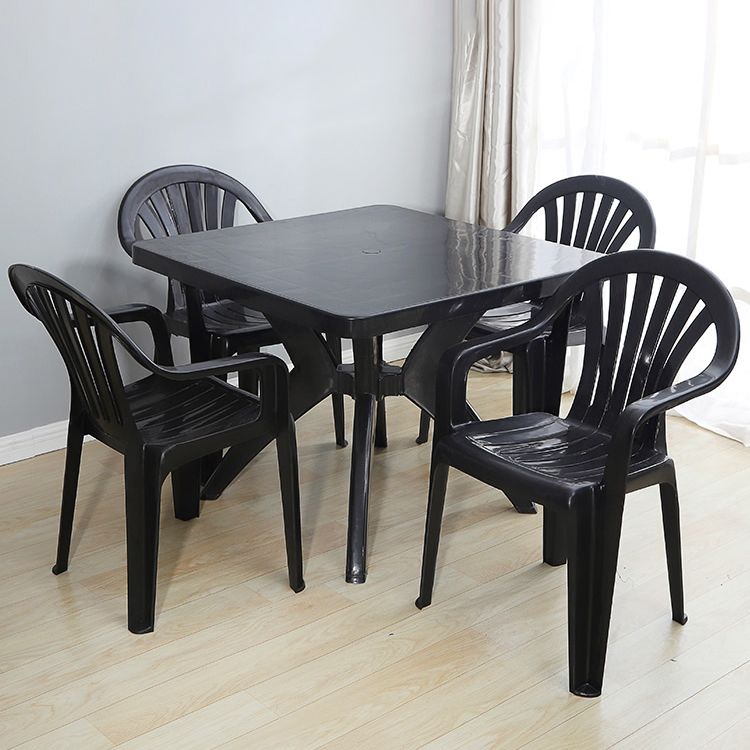 Contemporary Plastic Side Arm Chair Windsor Back Stacking Side Chair for Home Use Clearhalo ' kitchen&dining_furn' 'Dining Chairs' 'Dining Tables & Seating' 'dining_chair' 'furn' 'furn_dining_chair' 'Furniture' 'furniture_dining_chair' 'Kitchen & Dining Furniture' 'kitchen' 1200x1200_c889c7b4-7a01-4847-aa82-9e6631c7fd22