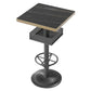 Mesa de bar de estilo industrial Mesa de comedor de bar de madera negra con almacenamiento