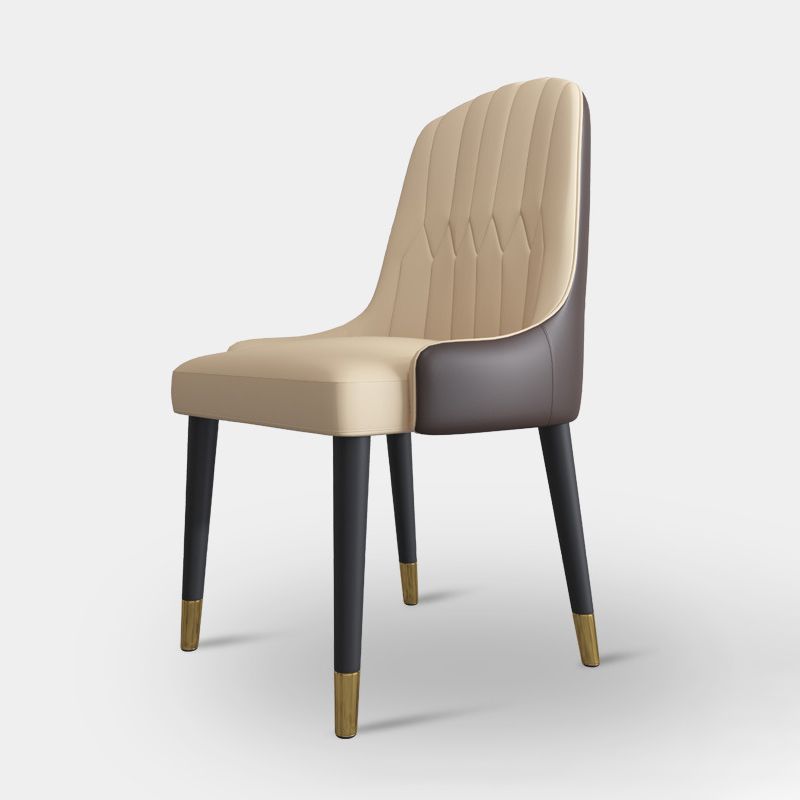 Scandinavian Style Leather Dining Chairs Armless Solid Back Chairs for Kitchen Clearhalo ' kitchen&dining_furn' 'Dining Chairs' 'Dining Tables & Seating' 'dining_chair' 'furn' 'furn_dining_chair' 'Furniture' 'furniture_dining_chair' 'Kitchen & Dining Furniture' 'kitchen' 1200x1200_c88af2d2-b8e9-4671-a4d3-c5e739192b0b