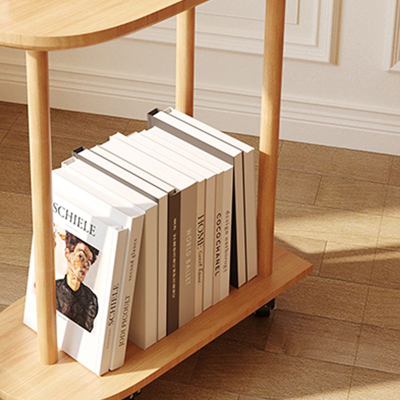 Contemporary Wooden Oval Top Side Table End Table36.22" High with Storage Clearhalo 'Coffee & Accent Tables' 'End & Side Tables' 'end_side_tables' 'furn' 'furn_end_side_tables' 'Furniture' 'Living Room Furniture' 1200x1200_c88afe91-c00c-4b86-99fd-fea2b3a960ea