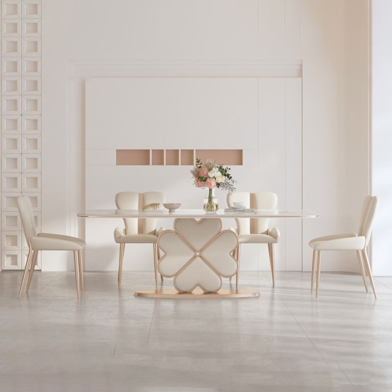 モダンな長方形1/4/5/7ピース家具焼き石のダイニングセットセット