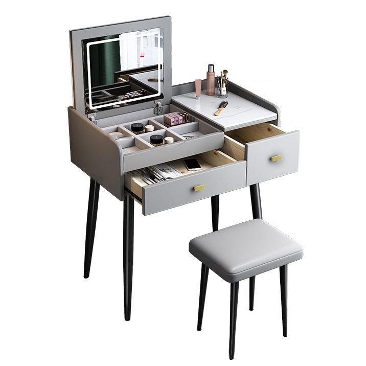 Consejo de tocador contemporáneo 2- Cajón de la pizarra Tope de maquillaje de la mesa de la pizarra