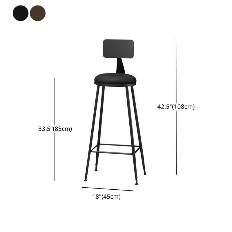 Modern Armless Backrest Counter Stool Iron Household Bar Stool with Cushion Clearhalo 'Bar Furniture' 'Bar Stools' 'bar_stools' 'furn' 'furn_bar_stools' 'furniture_bar_stools' 'Kitchen & Dining Furniture' 'kitchen&dining_furn' 'kitchen' 'kitchen_furn' Furniture' 1200x1200_c8908634-a78f-45ce-9185-e97ae5ffd3f8