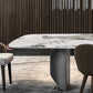 Modern Metal Base Dining Table Stone Rectangle Dining Table for Home Clearhalo 'Dining Tables & Seating' 'Dining Tables' 'dining_table' 'furn' 'furn_dining_table' 'Furniture' 'Kitchen & Dining Furniture' 1200x1200_c8923709-7b1e-4085-99f6-503db3131789