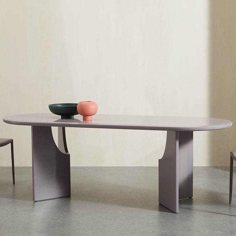 Modern Indoor Wood Table for Restaurant Oval Dining Table with Double Pedestal Base Clearhalo ' dining_table' 'Dining Tables & Seating' 'Dining Tables' 'furn' 'furn_dining_table' 'Furniture' 'furniture_dining_table' 'Kitchen & Dining Furniture' 'kitchen&dining_furn' 'kitchen' 'kitchen_dining_table' 1200x1200_c8923cb0-35d6-4ff1-a00b-80770d72bfbf