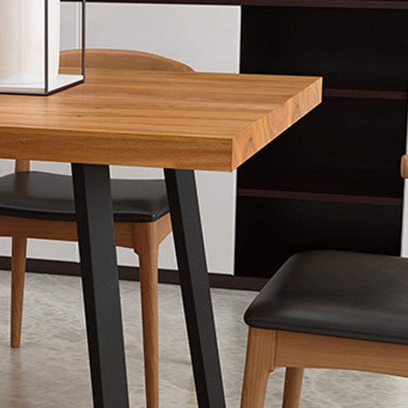 Industrial Pine Wood Dining Table Set 1/2/5/7 Pieces Brown Dinette Set for Home