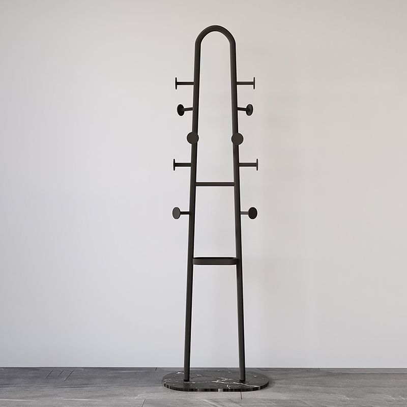 Los ganchos de metal de stand de pasillo contemporáneo incluyen estante de pelaje sin angustia sin angustia