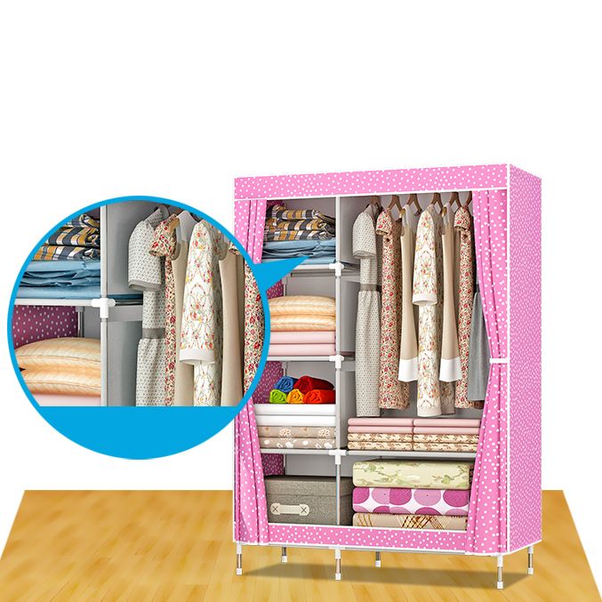 Metal Frame Home Wardrobe Modern Style Wardrobe Armoire with Shelves Clearhalo 'Armoires & Wardrobes' 'armoires_wardrobes' 'Bedroom Furniture' 'furn' 'furn_armoires_wardrobes' 'Furniture' 1200x1200_c895c761-854d-430f-b6e0-3c6b4938131c