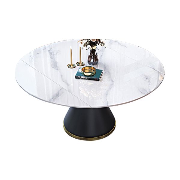 Modern Stone Foldable Dining Table Metal Base for Dining Room Clearhalo 'Dining Tables & Seating' 'Dining Tables' 'dining_table' 'furn' 'furn_dining_table' 'Furniture' 'Kitchen & Dining Furniture' 1200x1200_c89640db-681d-44a2-9ad1-f32f22b75f5e