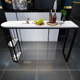 Modern Black and White Event and Cocktail Table Marble Storage Counter Table Clearhalo 'Bar Furniture' 'Bar Tables' 'bar_tables' 'Furniture' 'furniture_bar_tables' 'Kitchen & Dining Furniture' 'kitchen&dining_furn' 'kitchen' 1200x1200_c89781dc-6635-4776-a7ee-9f70ee483f5c