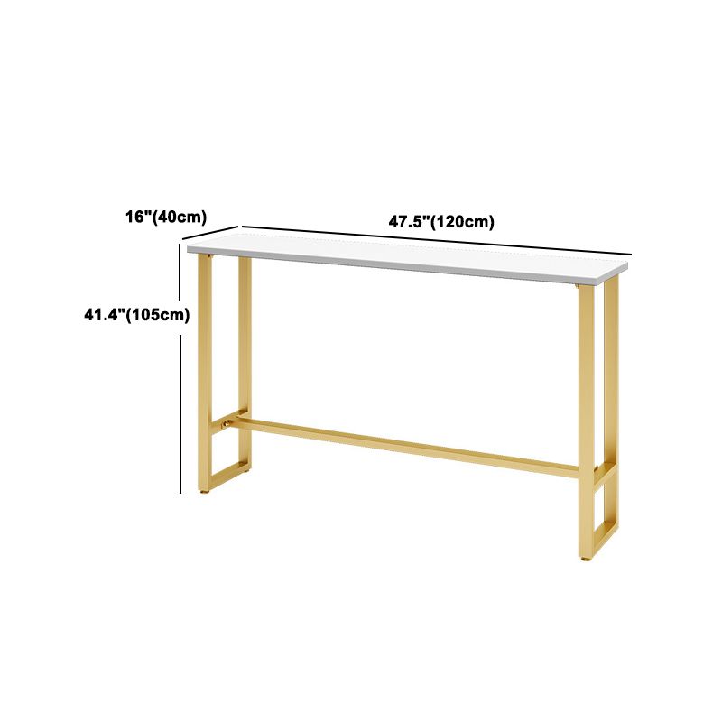 Juego de mesa de bar estilo Glam de 1/4 piezas, juego de bistró rectangular con tapa de mármol sintético blanco