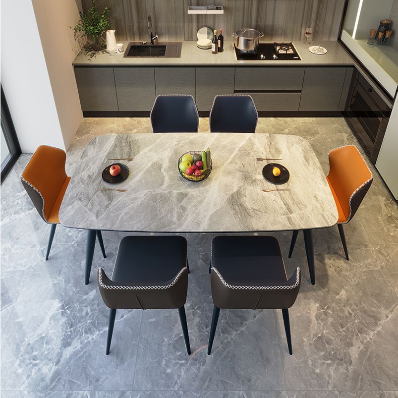 Modern 1/5/7 Pieces Dining Set Rectangle Sintered Stone Dining Table Set Clearhalo 'Dining Room Sets' 'Dining Tables & Seating' 'dining_room_set' 'furn' 'furn_dining_room_set' 'Furniture' 'furniture_dining_room_set' 'Kitchen & Dining Furniture' 'kitchen&dining_furn' 'kitchen' 1200x1200_c89a7a65-77ee-4410-a457-d584a30921e8