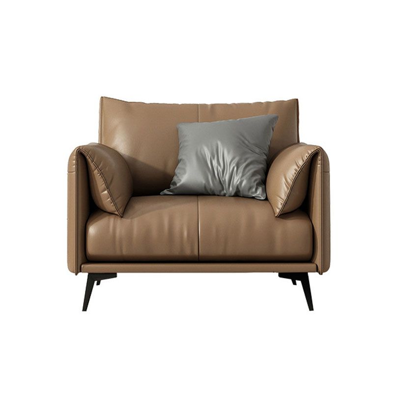 Wooden Leather/cowhide Brown Rectangular Sofa with Latex Upholstery Clearhalo 'furn' 'furn_sofas' 'Furniture' 'furniture_sofas' 'kitchen' 'kitchen_sofas' 'Living Room Furniture' 'Sofa' 'sofas' 1200x1200_c89d7547-0965-4ddb-b336-88a78d5ab758