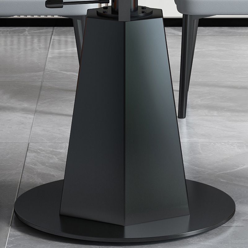 Modern Style Sintered Stone Dining Table Round Drop-Leaf Table with Pedestal Clearhalo ' dining_table' 'Dining Tables & Seating' 'Dining Tables' 'furn' 'furn_dining_table' 'Furniture' 'furniture_dining_table' 'Kitchen & Dining Furniture' 'kitchen&dining_furn' 'kitchen' 'kitchen_dining_table' 1200x1200_c89deecf-e207-4bc8-b0ce-22fdbfddaa6d