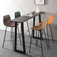 Nordic Backrest Counter Stool Iron Kitchen Bar Stool with Leather Cushion and Pedal Clearhalo 'Bar Furniture' 'Bar Stools' 'bar_stools' 'furn' 'furn_bar_stools' 'Furniture' 'furniture_bar_stools' 'Kitchen & Dining Furniture' 1200x1200_c89e6da6-ecb6-4ed8-8655-5d321b42d8a4