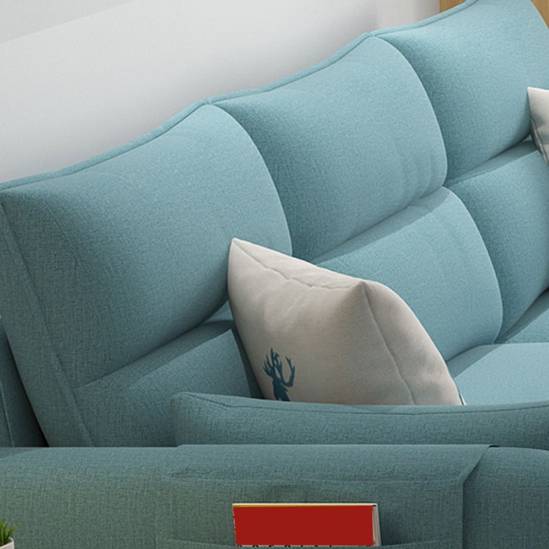 Noordse woonkamer met opslag vierkant armkussens bank chaise