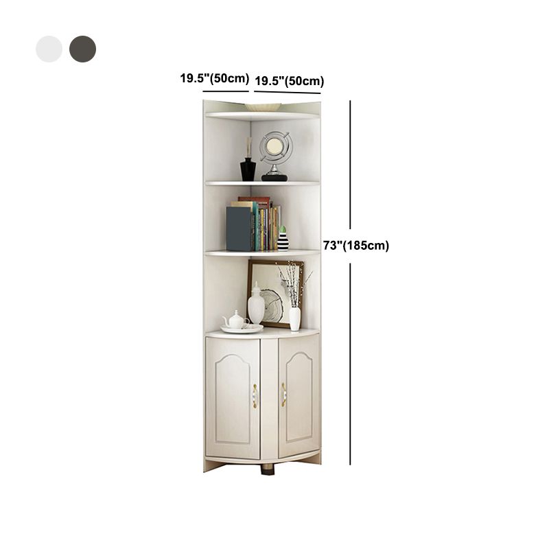 Wooden Modern Accent Cabinet Triangle Storage Cabinet with 2 Doors