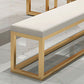 Contemporary Upholstered Bench Home Rectangle Seating Bench in White with Metal Legs Clearhalo 'Benches' 'Chairs & Seating' 'furn' 'furn_benches' 'Furniture' 'Living Room Furniture' 1200x1200_c89f4a80-d0bf-4920-9544-60124621978f