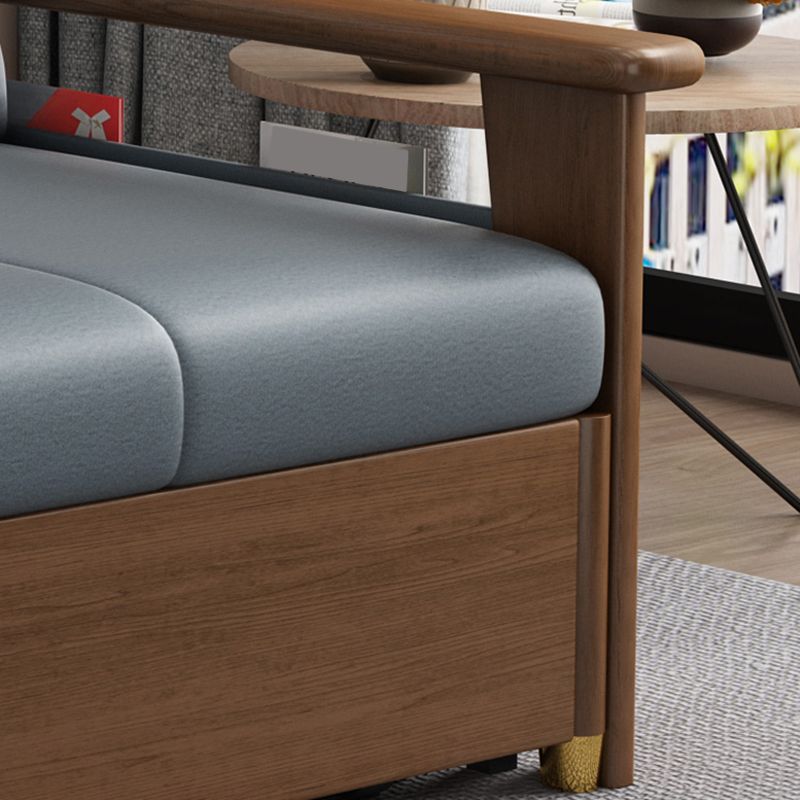 Convertible Square Arm Sofa with Pillows Faux Leather Sofa Bed in Blue Clearhalo 'furn' 'furn_sofas' 'Furniture' 'Living Room Furniture' 'Sofa' 'sofas' 1200x1200_c89faa60-b2ae-4518-8d75-bd13a9d3bd61