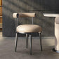 Silla de brazo tapizada estilo glamour de comedor abierto con patas de metal