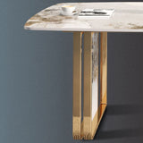 Traditional Luxury Dining Table Rectangle Sintered Stone Double Pedestal Table Clearhalo ' dining_table' 'Dining Tables & Seating' 'Dining Tables' 'furn' 'furn_dining_table' 'Furniture' 'furniture_dining_table' 'Kitchen & Dining Furniture' 'kitchen&dining_furn' 'kitchen' 'kitchen_dining_table' 1200x1200_c8a071b5-b348-4cf2-8524-f9d7b726e4af