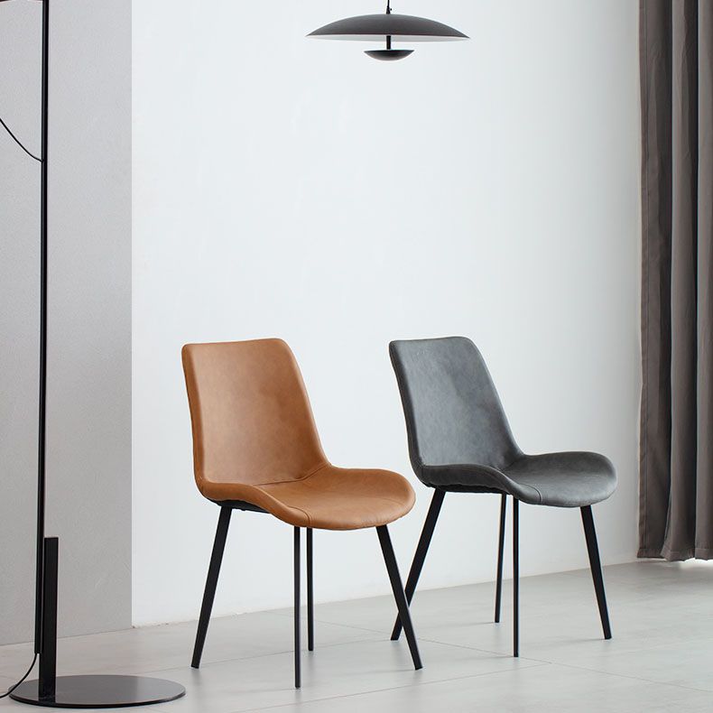 Contemporary Style Dining Chairs Armless Single Chair with Metal Legs Clearhalo ' kitchen&dining_furn' 'Dining Chairs' 'Dining Tables & Seating' 'dining_chair' 'furn' 'furn_dining_chair' 'Furniture' 'furniture_dining_chair' 'Kitchen & Dining Furniture' 'kitchen' 1200x1200_c8a37e8e-510e-49e7-95b6-bb3b50d71b40