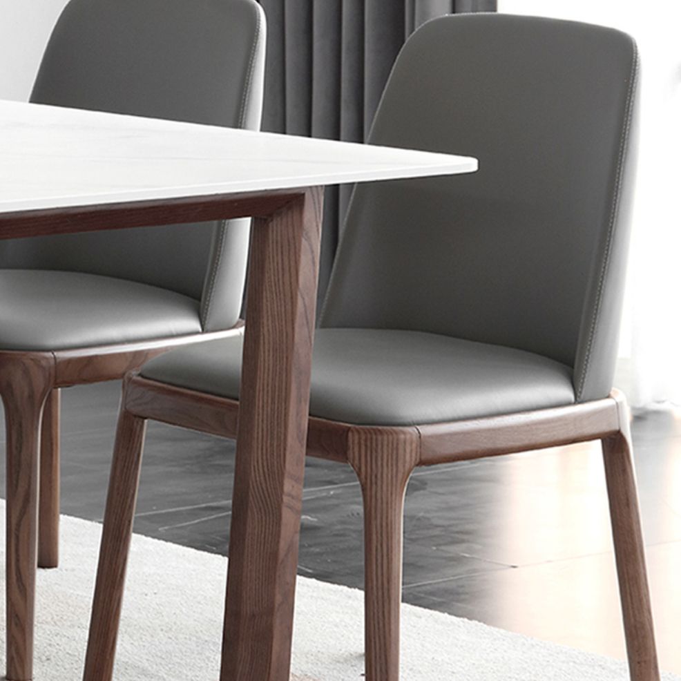Industrial Ash Leather Side Chair Matte Finish Parsons Dining Chair (Set of 2) Clearhalo ' kitchen&dining_furn' 'Dining Chairs' 'Dining Tables & Seating' 'dining_chair' 'furn' 'furn_dining_chair' 'Furniture' 'furniture_dining_chair' 'Kitchen & Dining Furniture' 'kitchen' 1200x1200_c8a42ecc-3a73-4dbd-9d3b-9eae428546cd