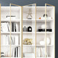 Modern Engineered Wood Bookshelf Standard Closed Back Vertical Bookcase with Doors