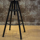 Industrial Adjustable Height Counter Chair Footrest Metal Counter Bar Stool in Black