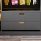 Grey Contemporary Wardrobe Closet Sliding Wardrobe Armoire with Drawer Clearhalo 'Armoires & Wardrobes' 'armoires_wardrobes' 'Bedroom Furniture' 'furn' 'furn_armoires_wardrobes' 'Furniture' 1200x1200_c8a77bef-6110-4862-b9fd-c4fa72d804b0
