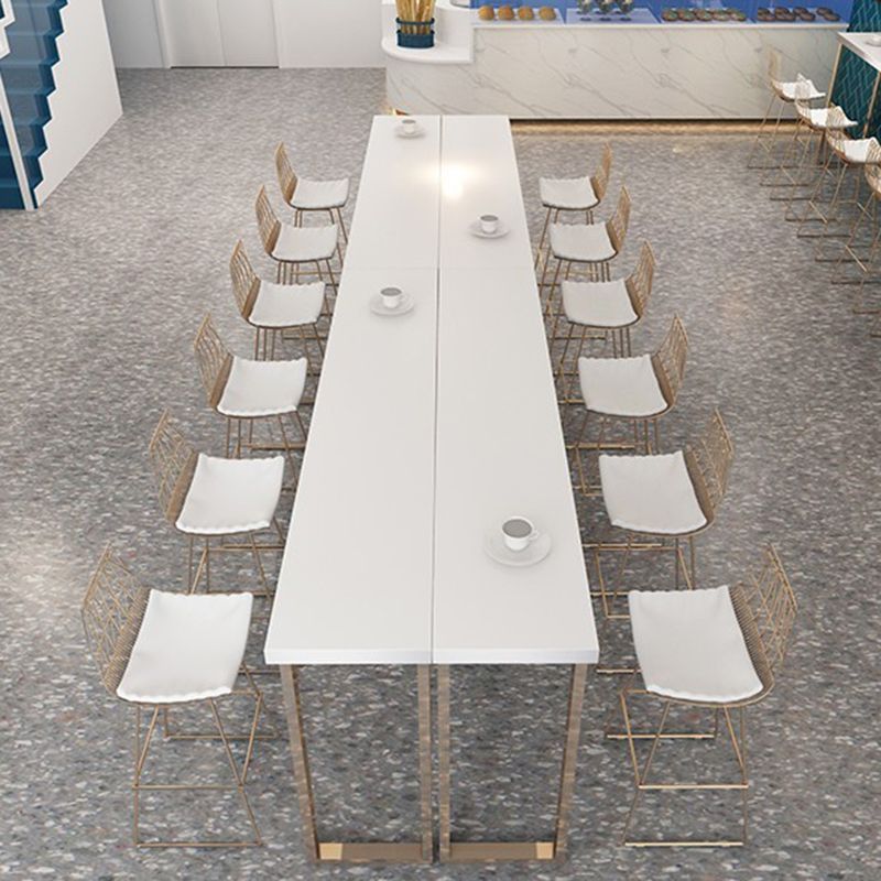 Pine Wood Bar Dining Table Glam Rectangle Bar Table with Double Pedestal for Milk Tea Shop Clearhalo 'Bar Furniture' 'Bar Tables' 'bar_tables' 'furn' 'furn_bar_tables' 'Furniture' 'Kitchen & Dining Furniture' 1200x1200_c8a84c06-97c3-4655-84f5-6cda777b9a8d