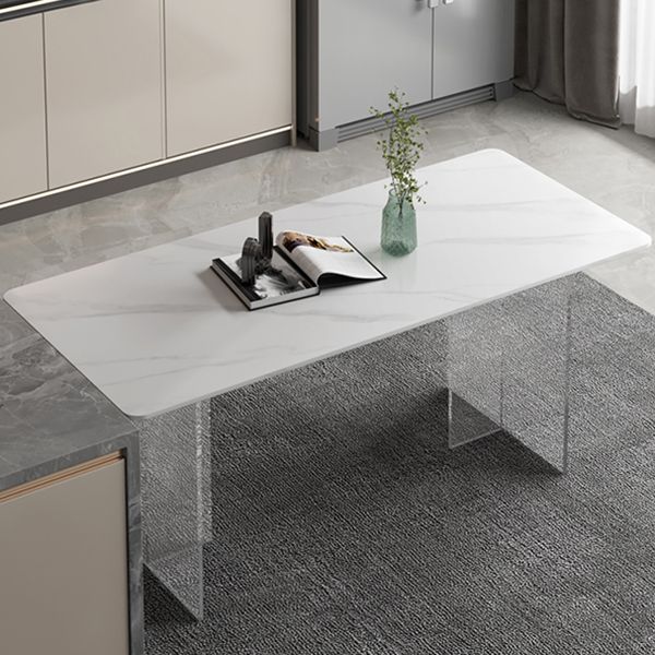 Contemporary Sintered Stone Standard Dining Table Rectangle Dining Table with Double Pedestal Clearhalo ' dining_table' 'Dining Tables & Seating' 'Dining Tables' 'furn' 'furn_dining_table' 'Furniture' 'furniture_dining_table' 'Kitchen & Dining Furniture' 'kitchen&dining_furn' 'kitchen' 'kitchen_dining_table' 1200x1200_c8a8a8dd-4d31-4e77-90b6-44a9dd39959d