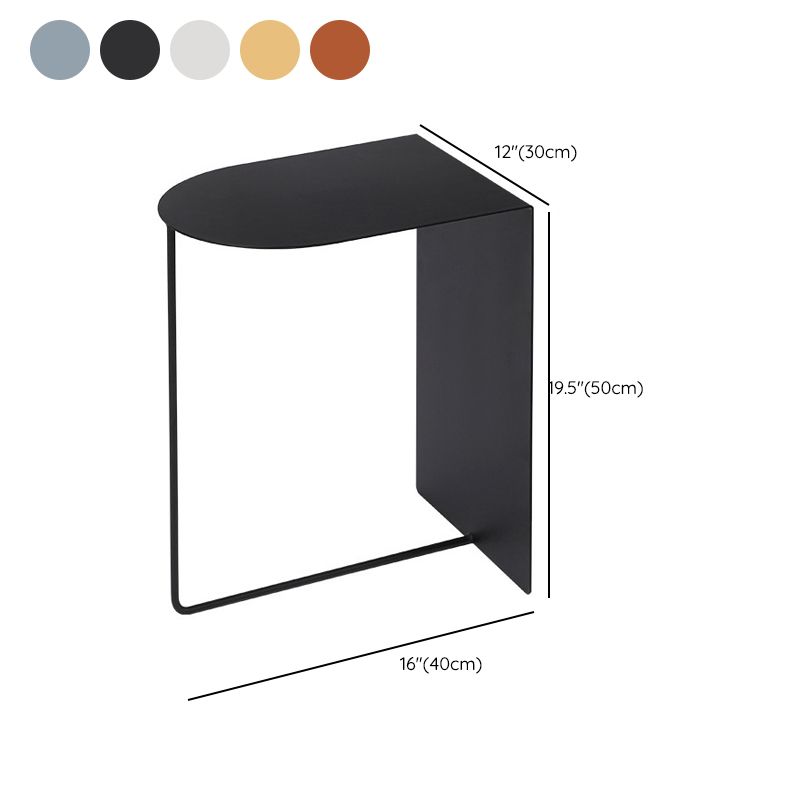 Mid-Century Geometric End Slide Table 19.7" Tall Metal End Table