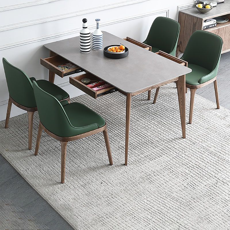 Minimalist 1/4/5/6 Pieces Dining Room Table Rectangular Solid Wood Top Dining Chairs Set Clearhalo 'Dining Room Sets' 'Dining Tables & Seating' 'dining_room_set' 'furn' 'furn_dining_room_set' 'Furniture' 'furniture_dining_room_set' 'Kitchen & Dining Furniture' 'kitchen&dining_furn' 'kitchen' 1200x1200_c8a9fd43-2fe5-4586-8207-c3185875ecbb