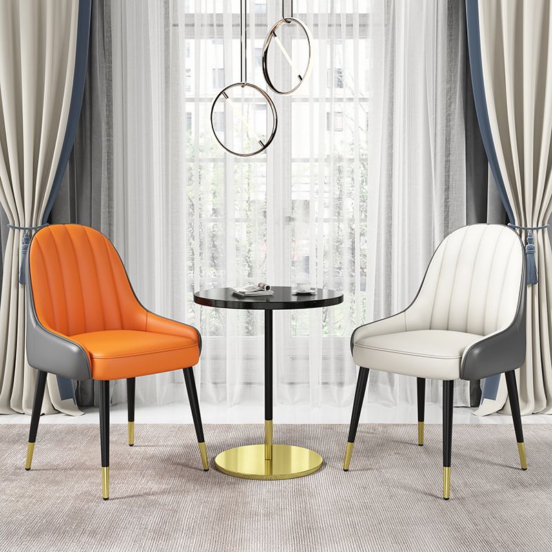 Indoor Scandinavian Arm Chair Parsons Back Metal Upholstered Dining Room Chair Clearhalo ' kitchen&dining_furn' 'Dining Chairs' 'Dining Tables & Seating' 'dining_chair' 'furn' 'furn_dining_chair' 'Furniture' 'furniture_dining_chair' 'Kitchen & Dining Furniture' 'kitchen' 1200x1200_c8aba797-5c86-4f6d-b5a8-f21223b49af5