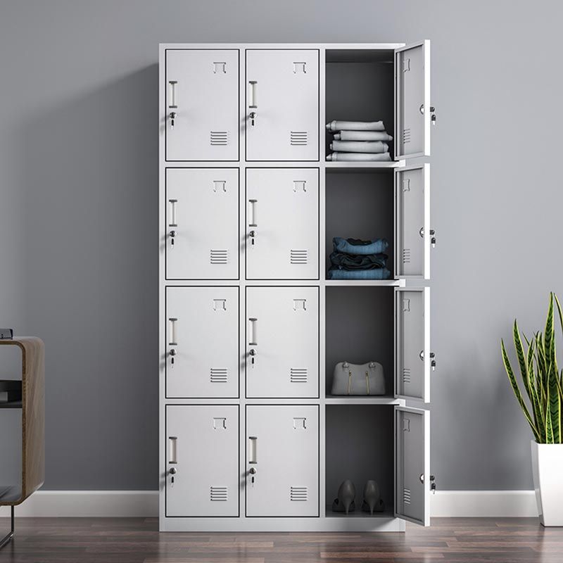Hinged Modern Wardrobe Armoire Metal Wardrobe Cabinet for Home Clearhalo 'Armoires & Wardrobes' 'armoires_wardrobes' 'Bedroom Furniture' 'furn' 'furn_armoires_wardrobes' 'Furniture' 1200x1200_c8abc048-d092-4bdc-9014-0e0783512ce2