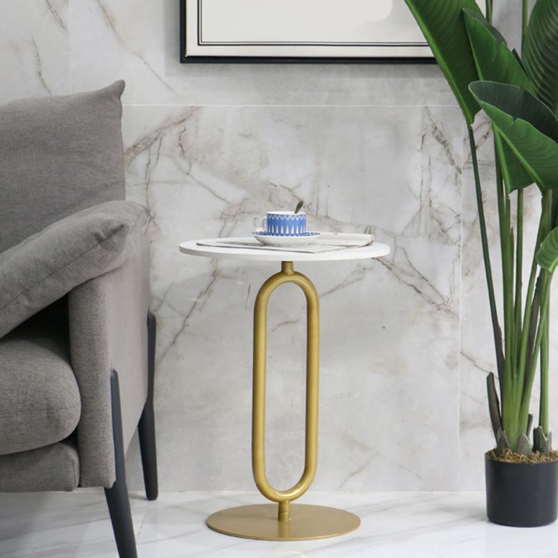 Modern Round Stone Top End Table 21.6"Tall Pedestal Side Table Clearhalo 'Coffee & Accent Tables' 'End & Side Tables' 'end_side_table' 'end_side_tables' 'furn' 'furn_end_side_tables' 'Furniture' 'furniture_end_side_table' 'Living Room Furniture' 1200x1200_c8abd1fc-2abd-4154-b8e9-178e04f74254