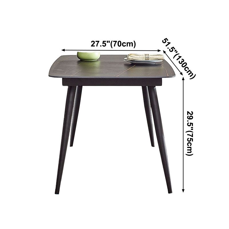 Metal Industrial Rectangle Dining Table Sintered Stone Top Indoor Table for Dining Room Clearhalo ' dining_table' 'Dining Tables & Seating' 'Dining Tables' 'furn' 'furn_dining_table' 'Furniture' 'furniture_dining_table' 'Kitchen & Dining Furniture' 'kitchen&dining_furn' 'kitchen' 'kitchen_dining_table' 1200x1200_c8ac16f0-06bf-4cf8-83cb-b3aee05c02a6