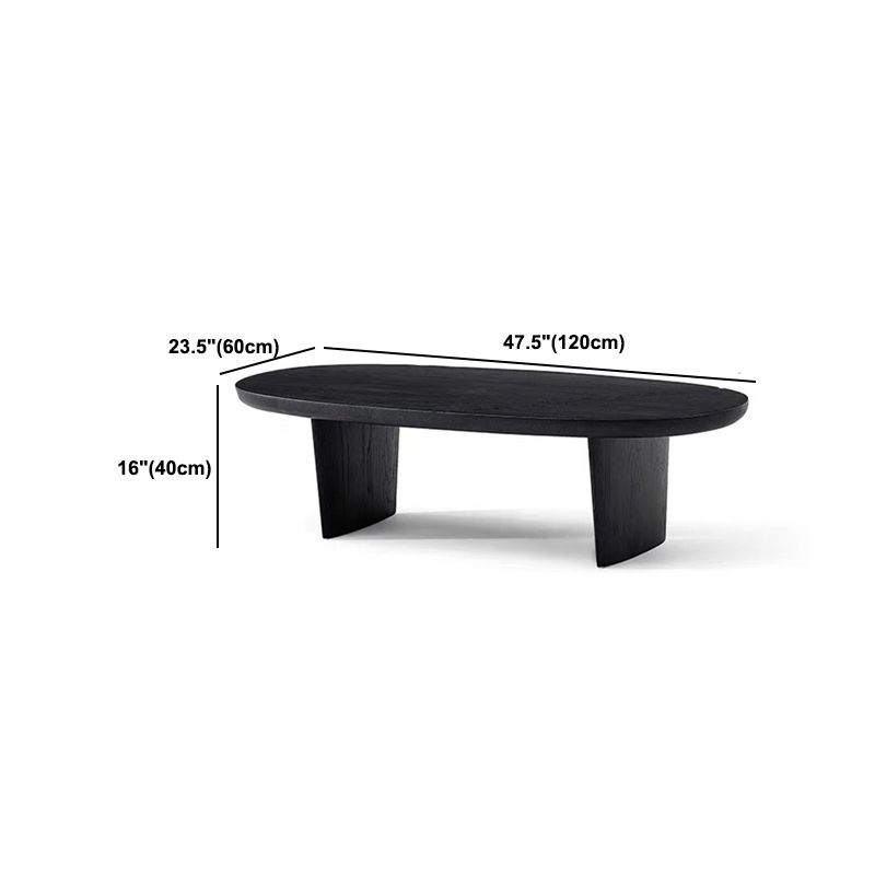 North European Oval Coffee Table Wood Cocktail Table in Black Clearhalo 'Coffee & Accent Tables' 'Coffee Tables' 'coffee_tables' 'furn' 'furn_coffee_tables' 'Furniture' 'Living Room Furniture' 1200x1200_c8aeb047-80f0-42e0-9ba3-b02200d889ab