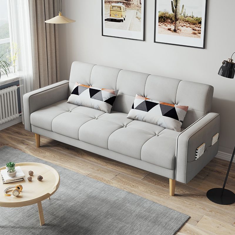 Contemporary Biscuit Back Sofa Bed 22.44"High Square Arm Sofa Bed Clearhalo 'furn' 'furn_sofas' 'Furniture' 'furniture_sofas' 'kitchen' 'kitchen_sofas' 'Living Room Furniture' 'Sofa' 'sofas' 1200x1200_c8b0b43f-0885-44ca-af97-4d20a3d20d2f