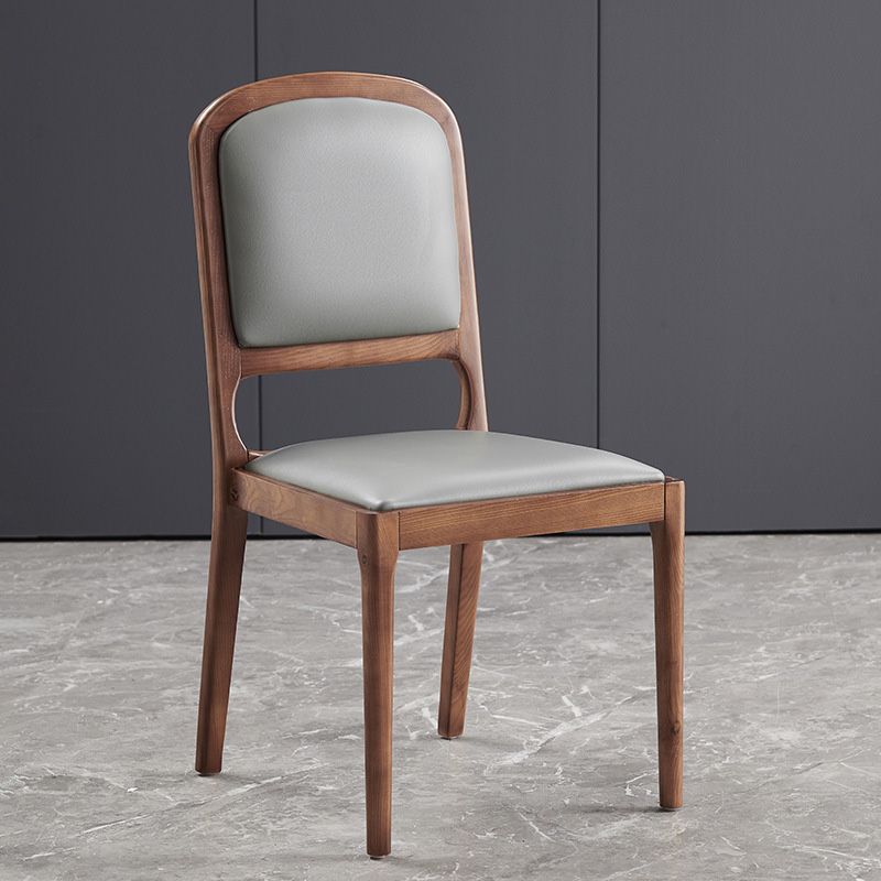 Contemporary Wood Dining Armless Chairs Open Back Dining Side Chair